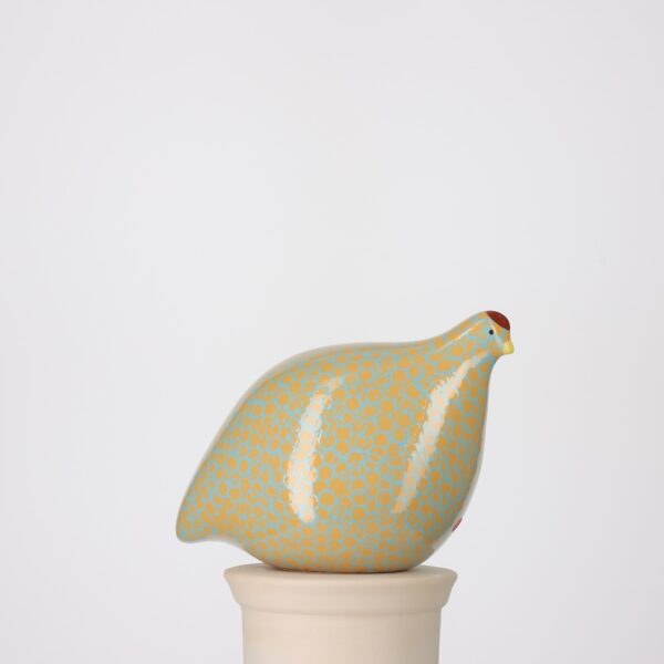 Caille petit modèle 2e choix Jaune moucheté Bleu Turquoise n°395