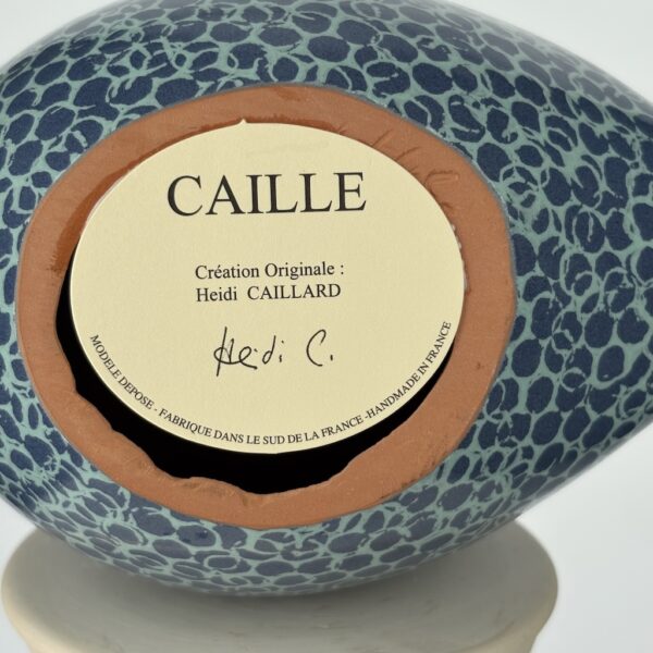 Caille grand modèle 2e choix Bleu moucheté Bleu Turquoise n°400 – Image 2