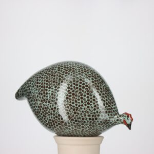 Pintade qui picore 2e choix Noir moucheté Turquoise n°450