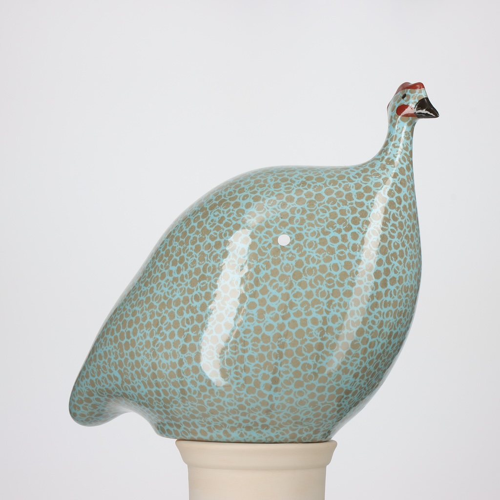 Pintade grand modèle 2e choix Gris moucheté Bleu Ciel n°456