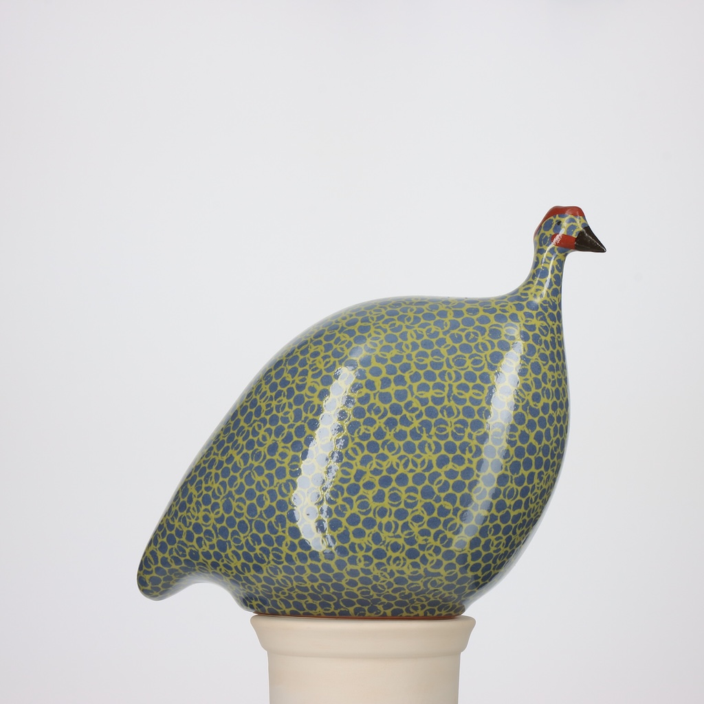 Pintade moyen modèle 2e choix Bleu moucheté Vert Feuille n°509