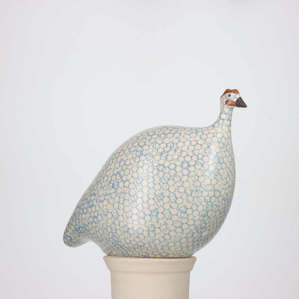 Pintade moyen modèle 2e choix Blanc moucheté Bleu Lavande MAT n°580