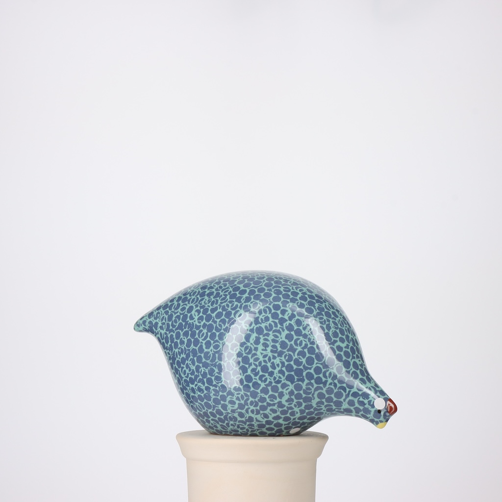 Caille grand modèle 2e choix Bleu moucheté Turquoise n°666
